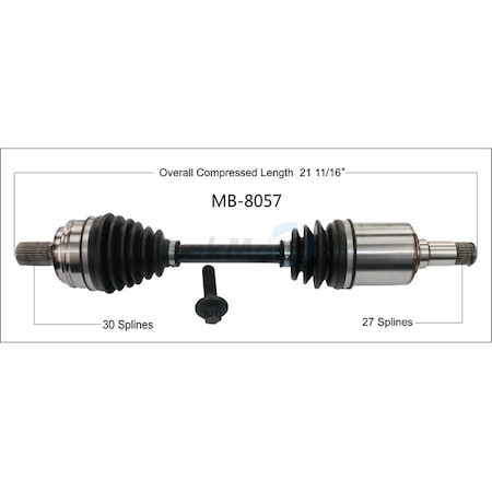 Surtrack Axle Cv Axle Shaft, Mb-8057 MB-8057